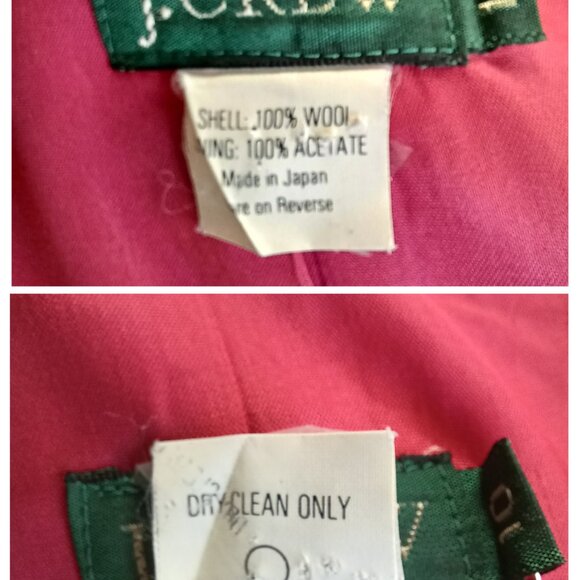 Vintage J Crew Womens Wool Business Suit Coral, Blazer Size 10, Skirt Size 12 - Picture 5 of 16